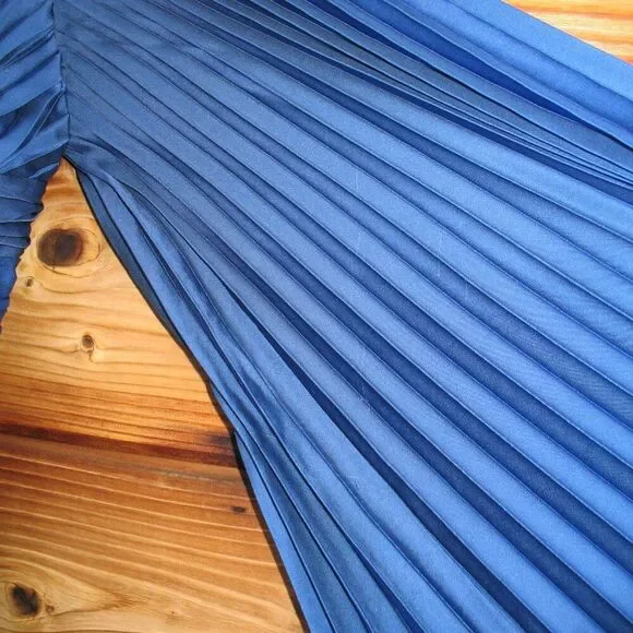 MAC DUGGAL 49903 Blue Ombre Pleated Charmeuse One-Shoulder Gown Dress 6 FLAWS - Picture 11 of 16